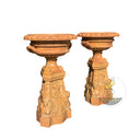 Outdoor planters Yellow Marble Pedestal Urn Pair