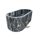 Black Marble Bathtub | Arabescato Orobico Grigio Fluted Oval 70.87" Long