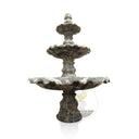 Tiered Bird Bath With Variegated Marble 110" Tall