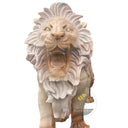 Lion Garden Statue Sunset Red Marble Roaring Prowler