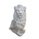 Outdoor Lion Statue White Marble Noble Guardian