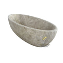 Freestanding Marble Tub | Beige Travertine Deep Oval 70.87" Long