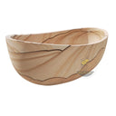 Sandstone Bathtub | Wavy Desert Tone Oval Trough 70.87" Long