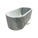Marble Bath | Verde Crema Alpina Ribbed Oval Soaking 70.87" Long