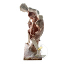 Stone garden decor bright red marble dancing lady