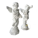 Marble angel statue white marble cherub with torch
