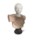 Marble bust in white marble + sunsent red - Image 5