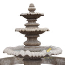 Tiered Water Fountain Outdoor Yellow Granite Classical Scalloped Pool