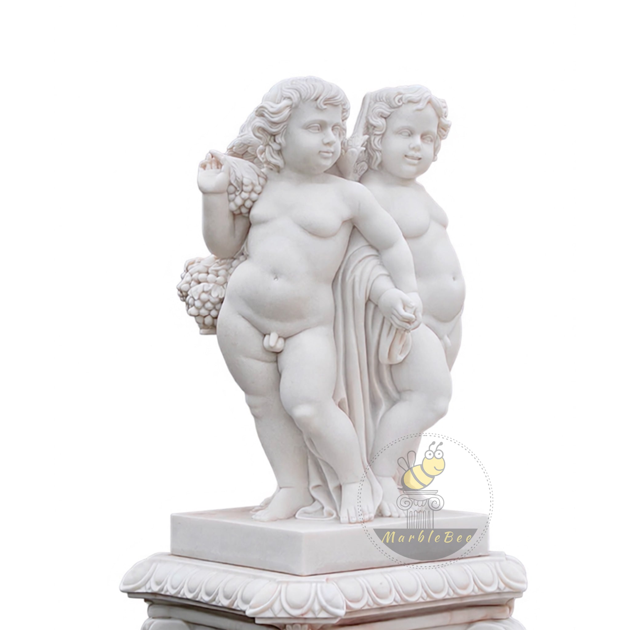 Three Graces Lamp post white marble Neo-Classical Candelabra
