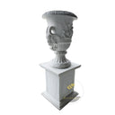 Tall outdoor planters Sculpted White Marble Urn Pair