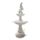 Two-Tier Marble statuary Fountain with Dolphin Sculpture 65" Tall