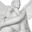 Marble sculpture of Embracing Angel Lovers in White Marble