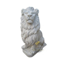Outdoor Lion Statue White Marble Noble Guardian