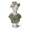 Marble bust in White marble + green marble - Image 5