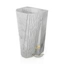 Fluted Geometric White Marble Pedestal Sink 33.4" Tall