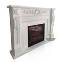 White Marble Fire Surround And Hearth 45" Height