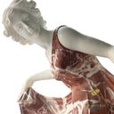 Stone garden decor bright red marble dancing lady