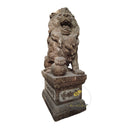 Marble Lion Statue Emperador Dark Roaring Guardian