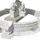 Large Cascading Water Feature With Monumental Lion Head Tiered Marble Fountain 102" Tall