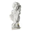 Stone statuary white marble cherub garden set