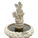 Marble Statue Fountain With Playful Cherubs Pedestal 67" Tall