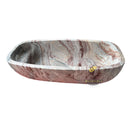 Marble Freestanding Tub | Rosa Levanto Deep Oval Soaking 70.87&quot; Long