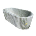 Marble Bath | Verde Crema Alpina Ribbed Oval Soaking 70.87" Long