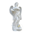 Marble sculpture for sale of White marble angel with scroll