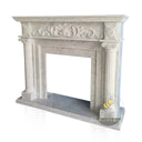 Marble Mantel Hand Carved Fireplace Surround 42" Tall