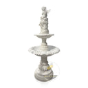 Cascading Marble Statuary Fountain with Playful Cherub Statue 65" tall