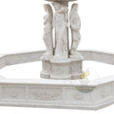 White Marble Water Fountain Figural Caryatid Octagonal Pool