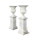 Large flower pots Hand‑Carved White Marble Planters