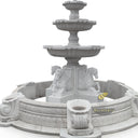 Tiered Water Fountain 138" Diameter 102" Tall- White Marble