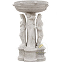White Marble Water Fountain Figural Caryatid Octagonal Pool