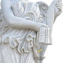 Marble Sculpture for Sale of White Marble Angel with Harvest Sheaf