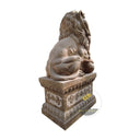 Marble Lion Statue Emperador Dark Roaring Guardian
