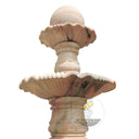 3 Tier Water Fountain Sunset Red Marble Cascading Water Feature 110" Tall