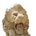 Large Lion Statue Classic Beige Limestone Majestic Roaring
