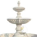 Two tier water fountain White Marble Classical Fluted Pool