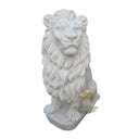 Outdoor Lion Statue White Marble Noble Guardian
