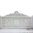 Garden Bench White Marble Hand-Carved Swan Feature
