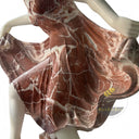 Stone garden decor bright red marble dancing lady