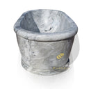 Marble bathtub with two rings traditional rolled edge oval design perfect for high-end mansions