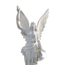 Winged Angel Statue Victory Torch White Marble