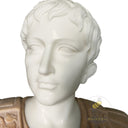 Marble bust in white marble + sunsent red - Image 6