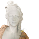 Marble bust in white marble + sunsent red - Image 6