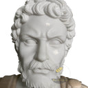Marble bust in white marble + sunsent red - Image 6