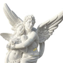 Custom Stone Statues Cupid Embracing Psyche White Marble