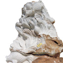 Koi and Waves Stone Carving