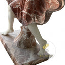 Stone garden decor bright red marble dancing lady